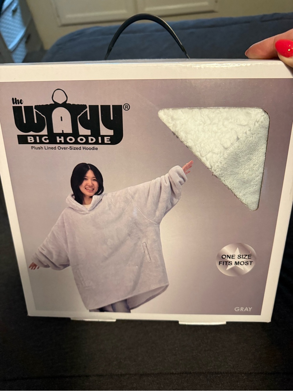 Plush-Lined Oversized Hoodie - Gray